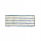 МОП плоский, 50х14 см, микрофибра+мягкий абразив, ухо+карман, белый с синей полосой